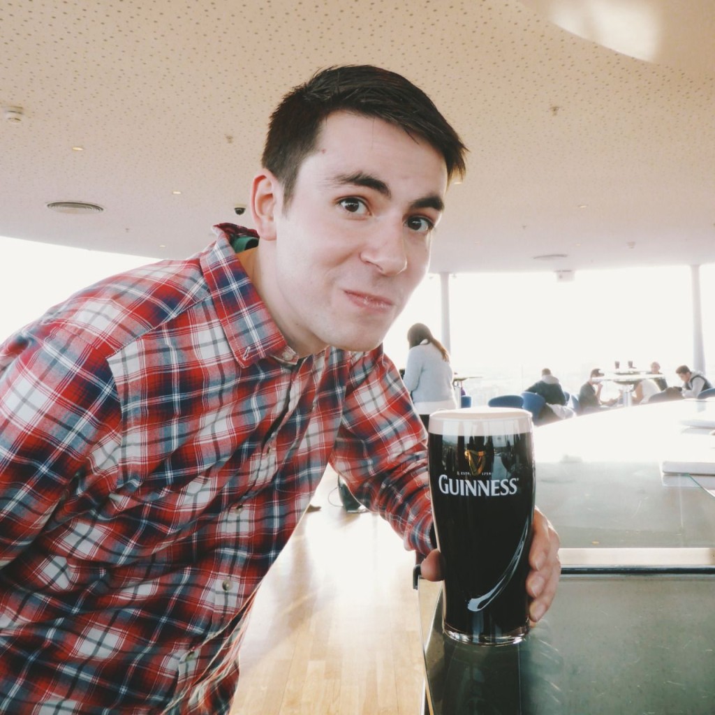Matt about to sink a pint at the Guinness Storehouse, Dublin