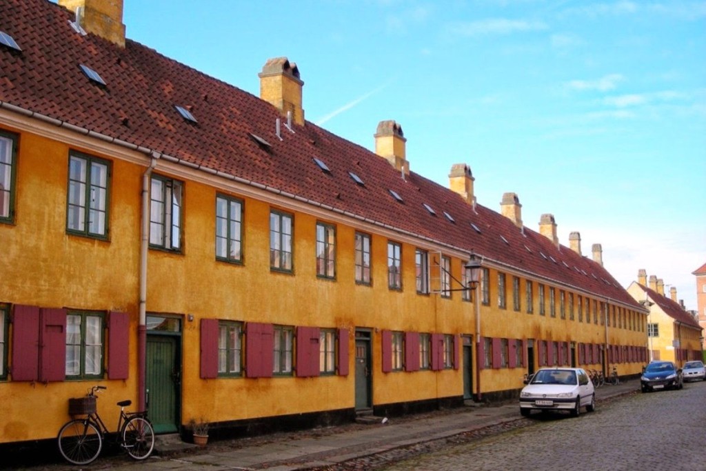 Brightly coloured houses in Copenhagen