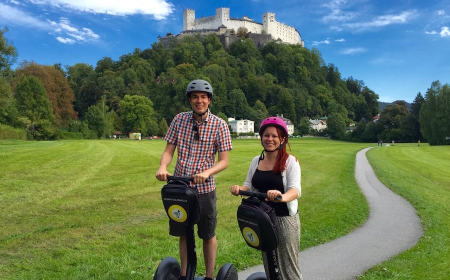 Matt & Jade on Segways in Salzburg