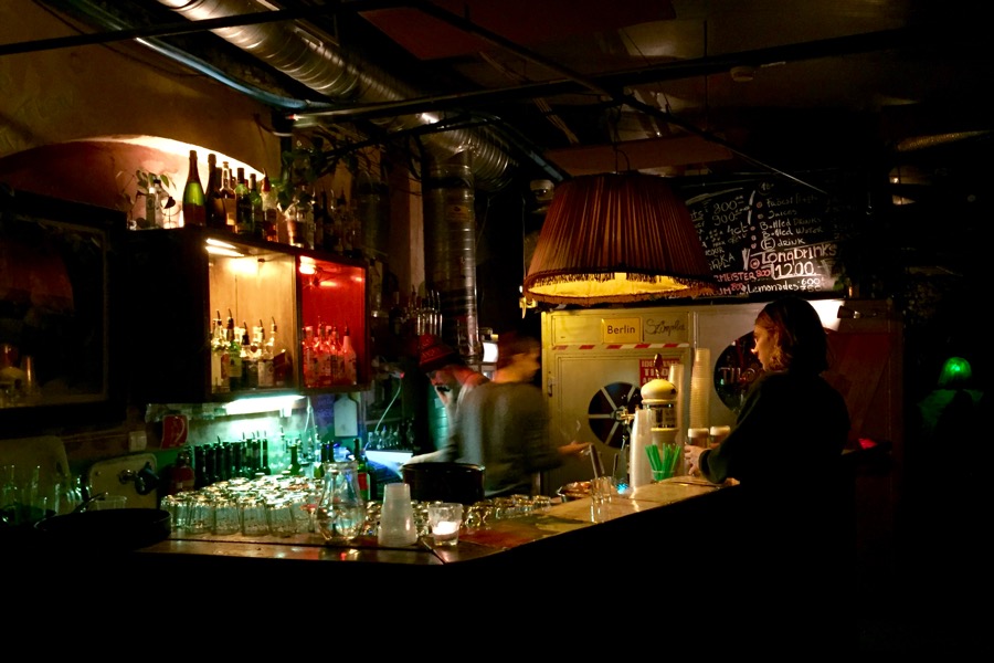 One of the many bars at Szimpla Kert
