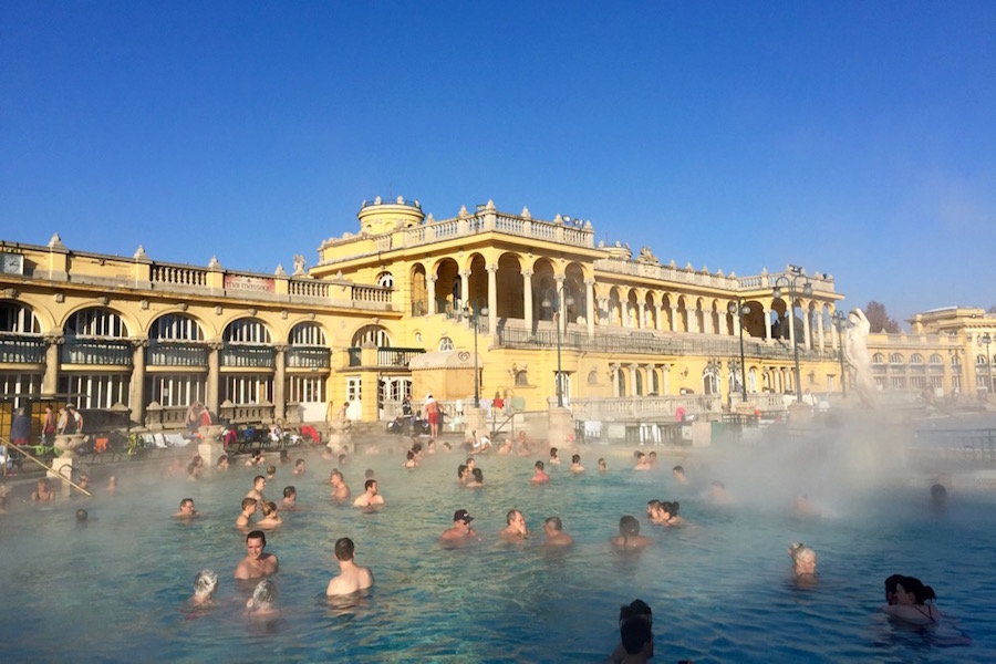 The main bath at Szechenyi thermal baths, Budapest
