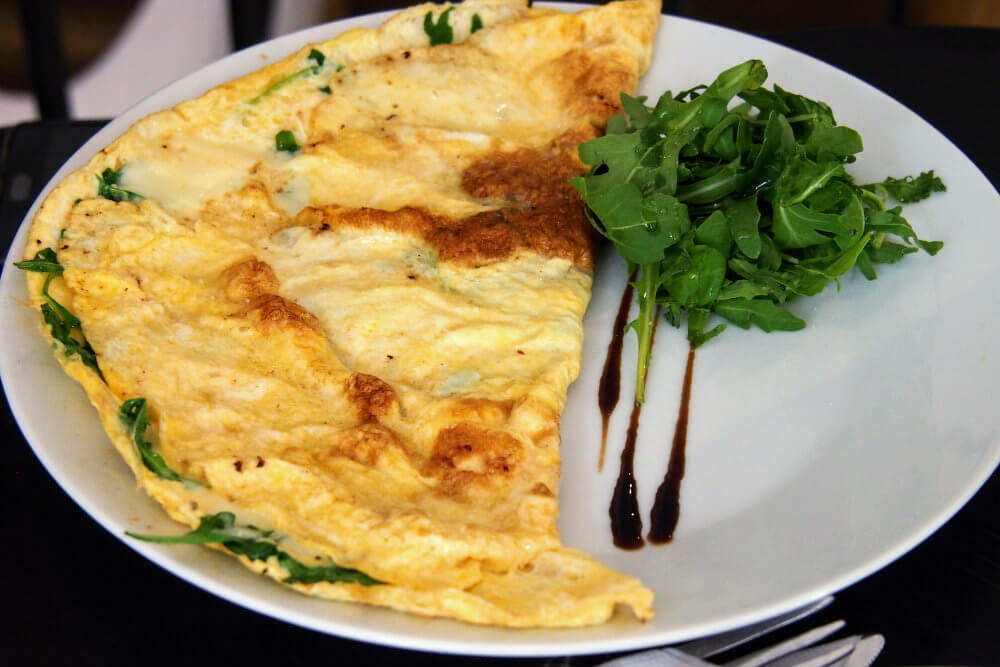 A delicious, fluffy omelette at Cafe Placzek, a great way to start the day 