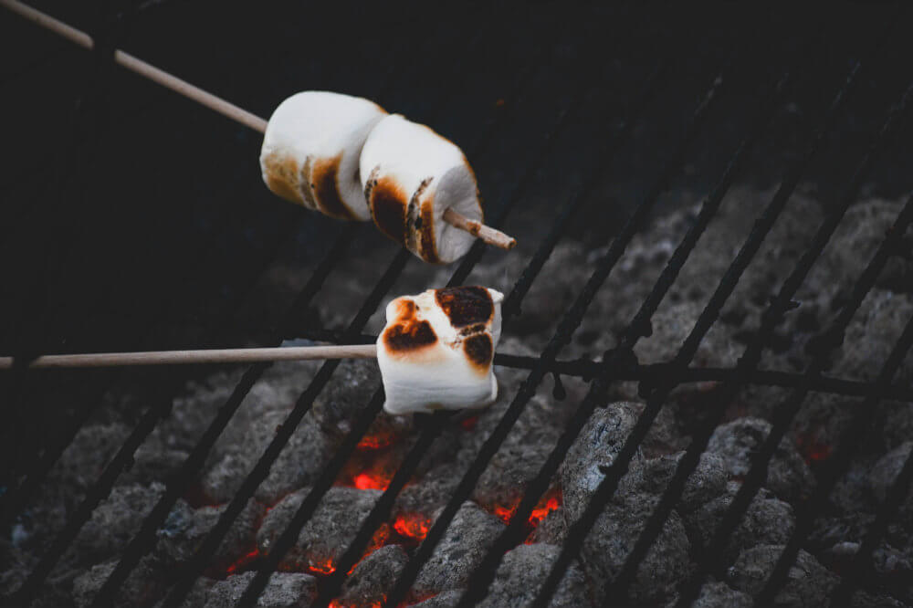 Toasted marshmallows, always a favourite among Christmas revellers.