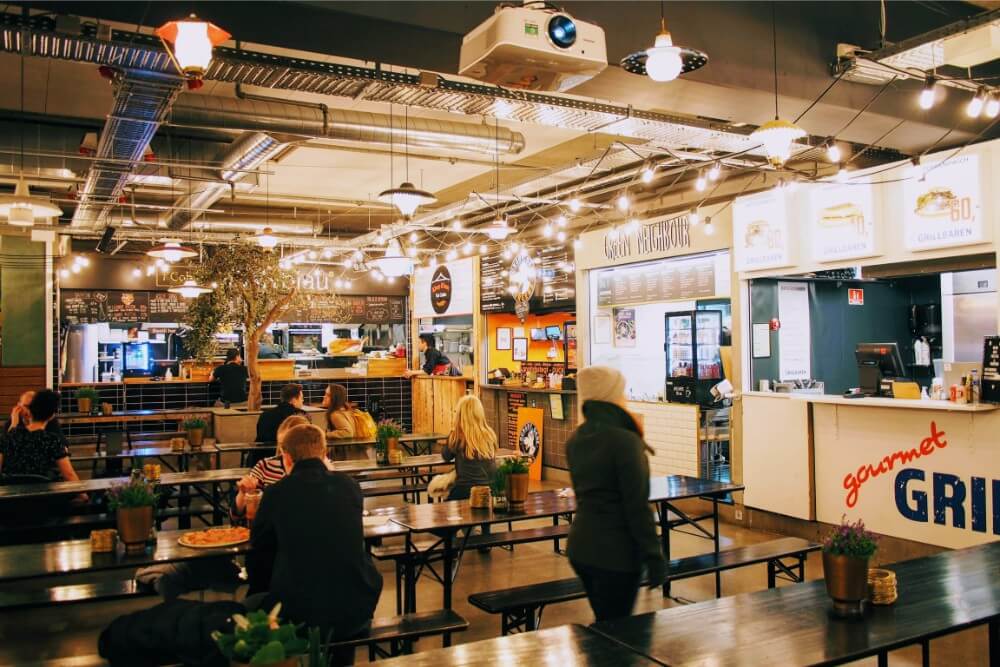 There are plenty of food & drink options available at Aarhus Central Food Market