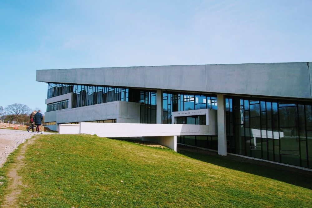 The entrance of the ultra-modern Moesgaard Museum, Denmark