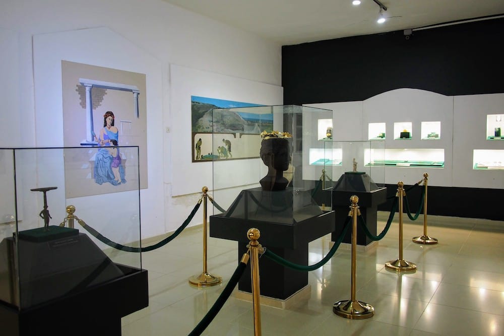 Pristine gold exhibits on show at In the foreground, Morphou Archaeology and Nature Museum