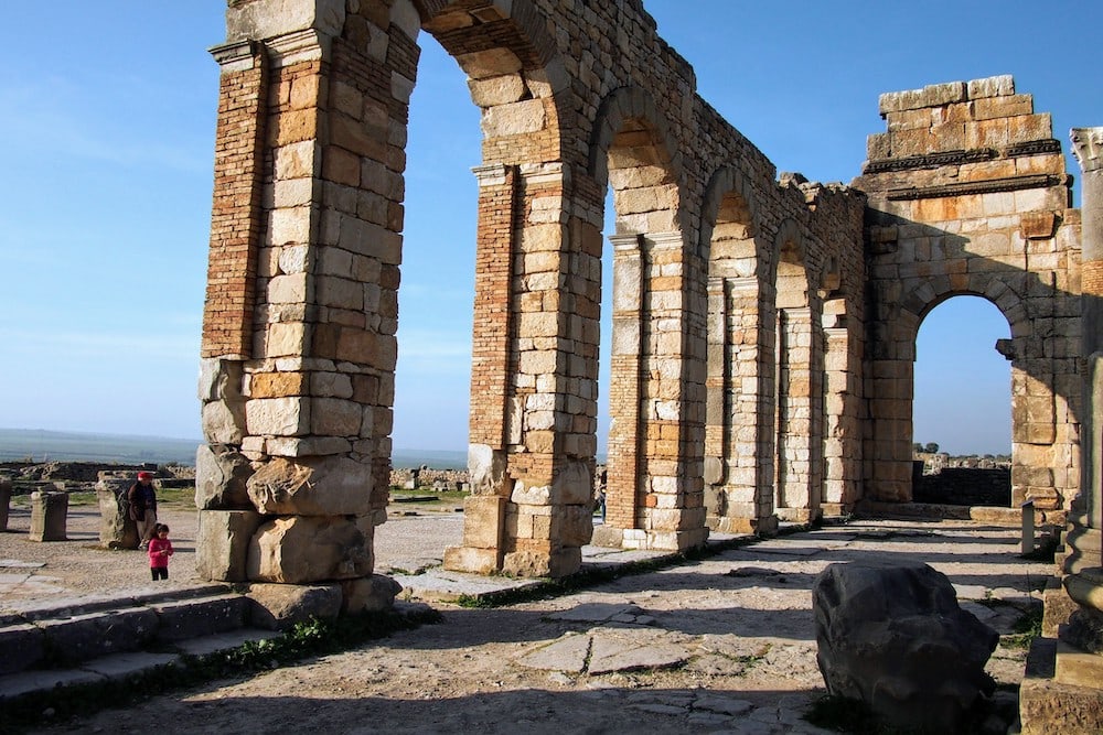 Arches from the remains of a building in Volubilis, Morocco