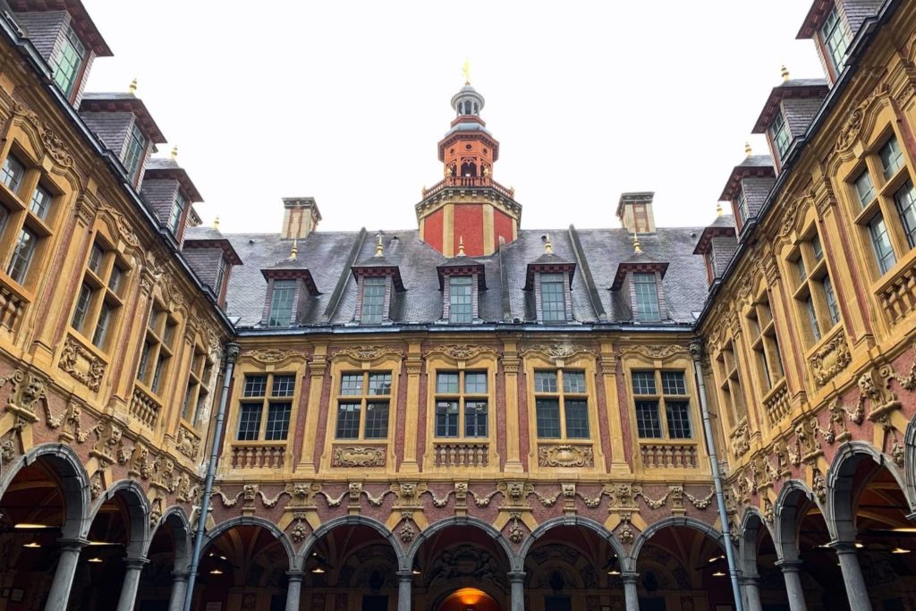 The inner courtyard of La Vieille Bourse, Lille