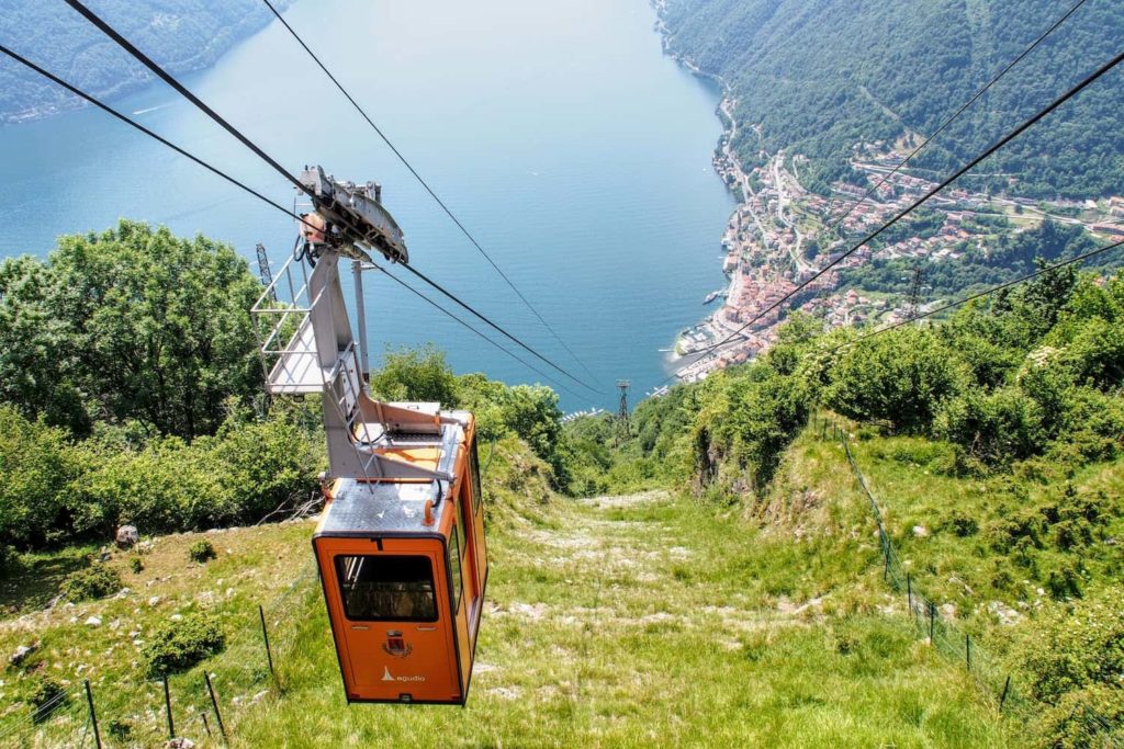 The cable car between Argegno & Pigra, one of only a couple around Lake Como, is tiny