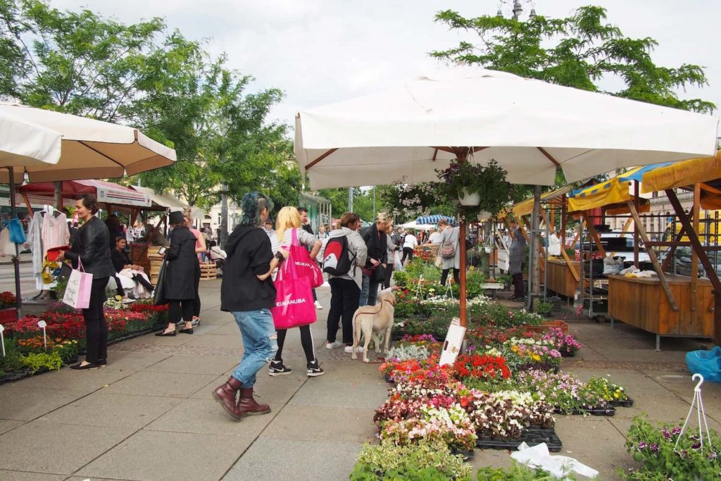 A bustling flower market can be found at the south end of King Tomislav Square.