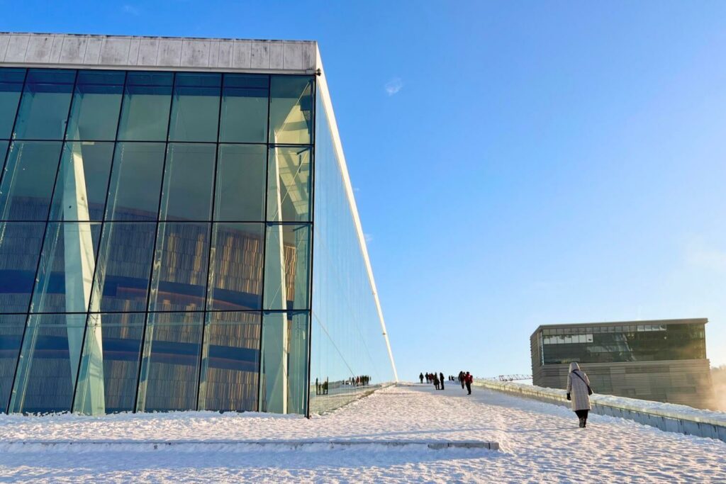 Oslo’s Opera House was designed to be explored with slopes leading from ground level up to its roof.